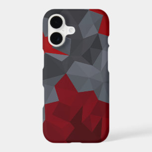 Grey, red randomly arranged triangles.