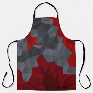 Grey, red randomly arranged triangles. apron
