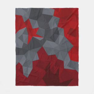 Grey, red randomly arranged triangles. fleece blanket