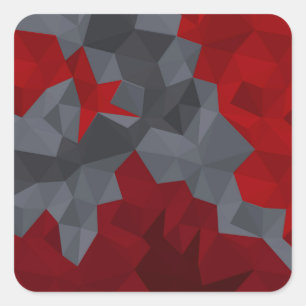 Grey, red randomly arranged triangles. square sticker