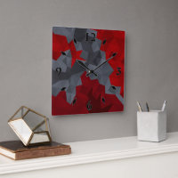 Grey, red randomly arranged triangles.