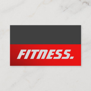 Grey Red Striped Personal Trainer Business Card