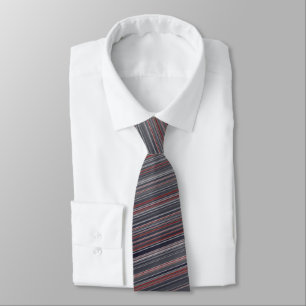 Grey & Red Stripes Tie