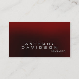 Grey red trendy manager business card