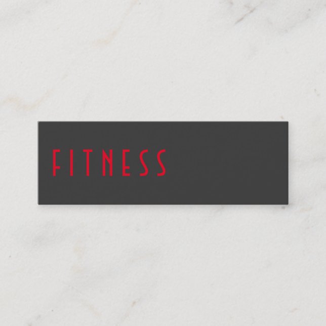 Grey Red Unique Personal Trainer Mini Business Card (Front)