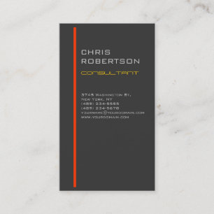 Grey Red Yellow Attractive Charming Business Card
