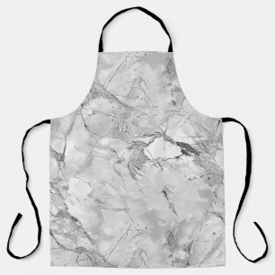 Grey "Regal Stone Vein" Marble Texture All-Over Pr Apron