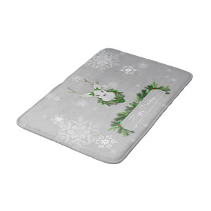 Grey Reindeer Bath Mat