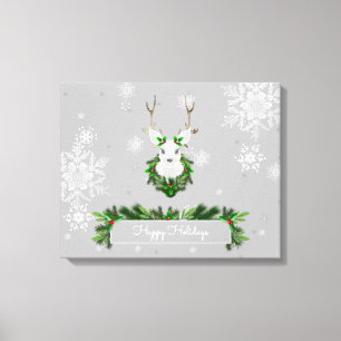 Grey Reindeer Canvas Print