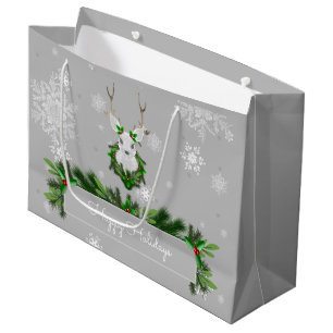 Grey Reindeer Gift Bag