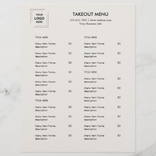 Grey Restaurant Logo Takeout Menu Flyer Design