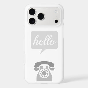 Grey Retro Telephone Hello