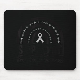Grey Ribbon Brain Cancer Awareness Month Rainbow S Mouse Pad