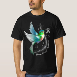 Grey Ribbon Hummingbird Brain Cancer Awareness Mon T-Shirt