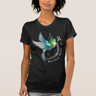 Grey Ribbon Hummingbird Brain Cancer Awareness Mon T-Shirt