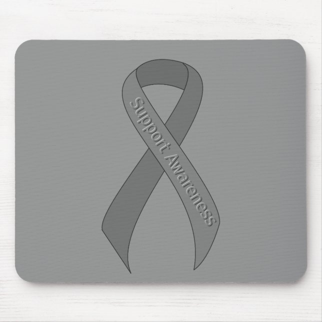 Grey Ribbon Support Awareness Mouse Pad (Front)