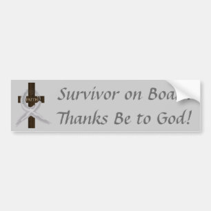 Grey Ribbon Survivor on Board bumper sticker