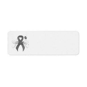 Grey Ribbon with Butterfly