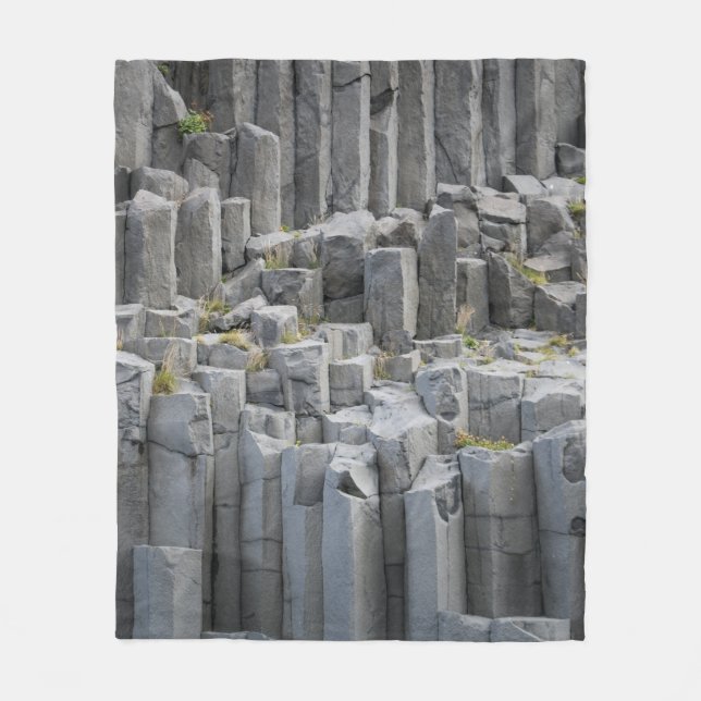 Grey rock formation fleece blanket (Front)