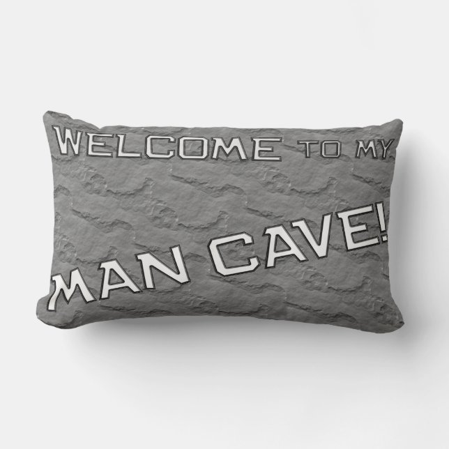 Grey Rock Mancave Den Decorative Throw Pillow (Front)