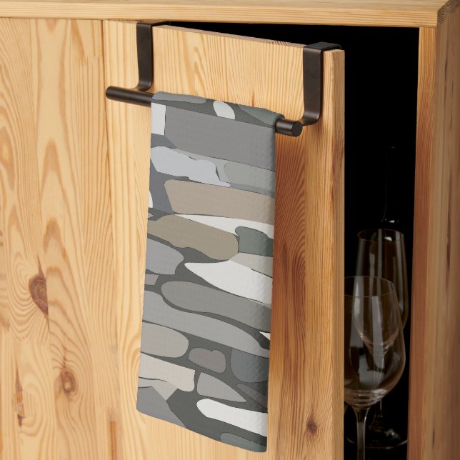Grey Rock Stone Tea Towel (Thirds Fold)
