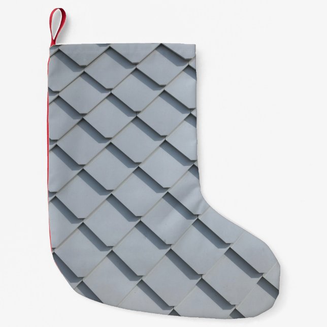 Grey roof shingles small christmas stocking (Front)
