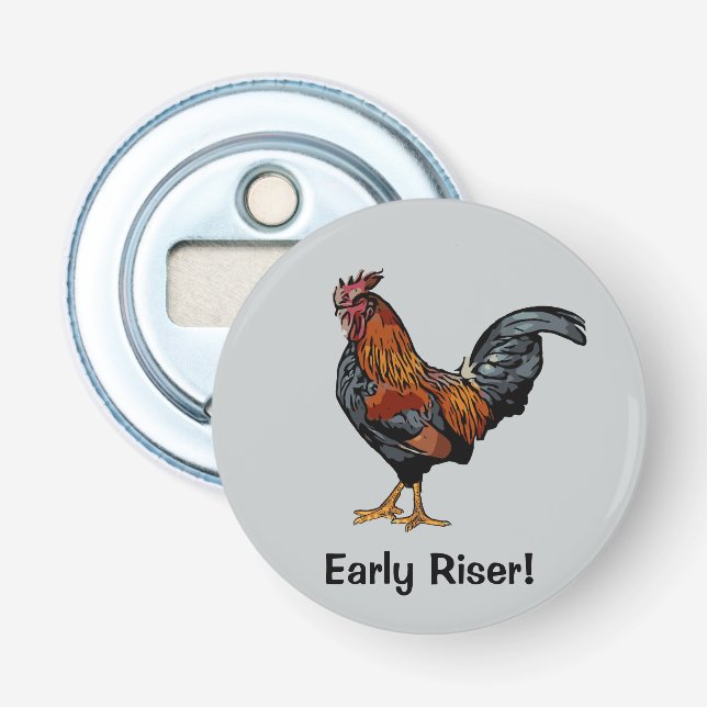 Grey Rooster Bottle Opener (Front)
