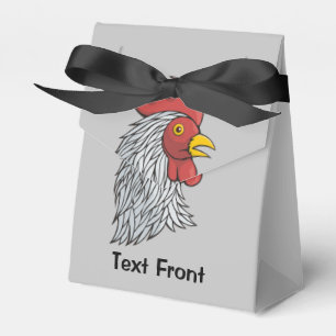 Grey Rooster's Head Favour Box