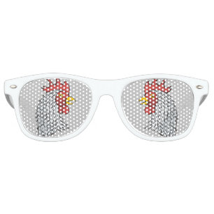 Grey Rooster's Head Retro Sunglasses
