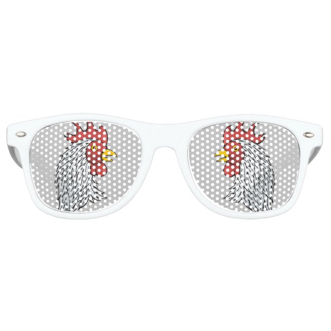 Grey Rooster's Head Retro Sunglasses (Front)