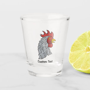 Grey Rooster's Head Shot Glass