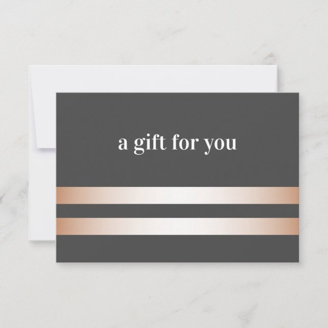 Grey | Rose Gold Elegant Gift Card (Front)