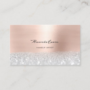 Grey Rose Gold Makeup Artist Blogger Cosmetologist Appointment Card