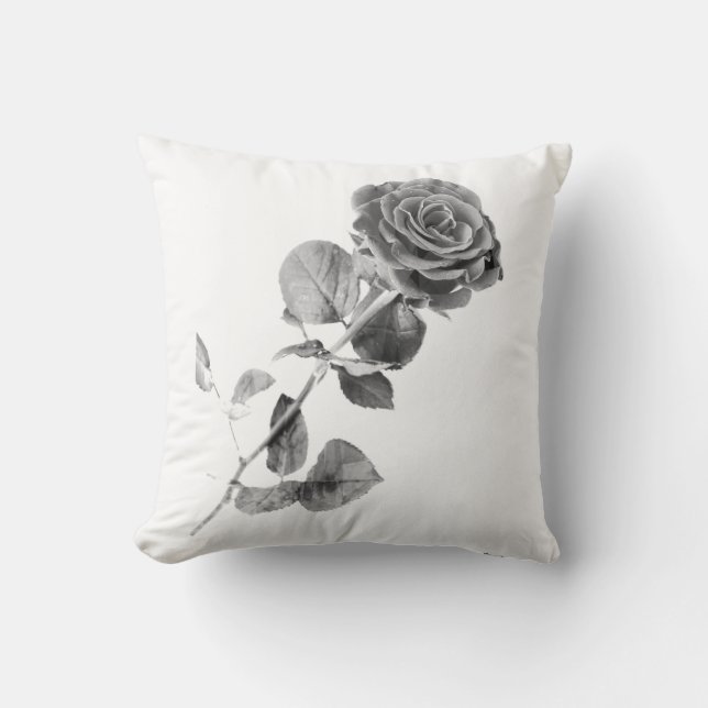 Grey Rose Pillow for Your Lovely Home! (Front)