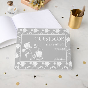 Grey Rose Wedding Guest Book