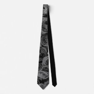 Grey roses, grey floral photo      tie
