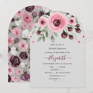 Grey Roses Invitation