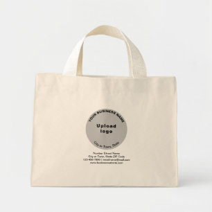 Grey Round Shape Business Brand on Mini Tote Bag