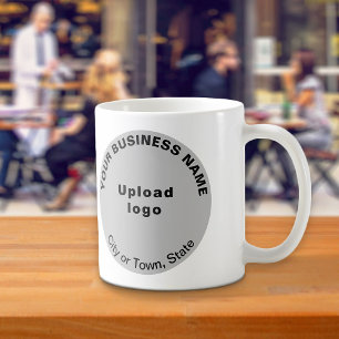 Grey Round Shape Business Brand on Mug