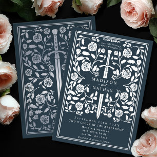 Grey Royal Mediaeval Silver Sword Wedding