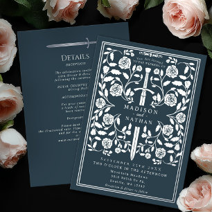 Grey Royal Mediaeval Silver Sword Wedding Details