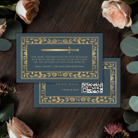 Grey Royal Sword Wedding Website RSVP QR Code 