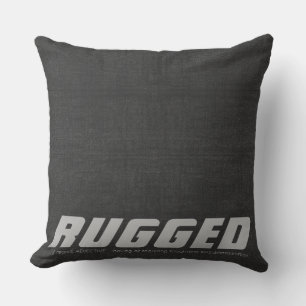 Grey RUGGED tough determined manly Cushion