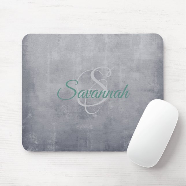 Grey rustic Abstract monogram Mouse Pad (With Mouse)