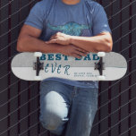 Grey Rustic Best Dad Ever Typography Father`s Day  Skateboard<br><div class="desc">Grey Rustic Best Dad Ever Typography Father`s Day skateboard. Trendy typography on a grey rustic background. Add your names. This modern custom skateboard is a perfect gift for a dad on Father`s Day,  birthday or Christmas and a sweet keepsake.</div>