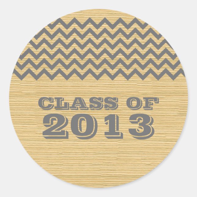 Grey Rustic Chevron Graduation Stickers (Front)