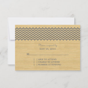 Grey Rustic Chevron Response Card