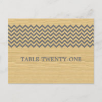 Grey Rustic Chevron Table Number Postcard