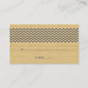 Grey Rustic Chevron Wedding Place Card