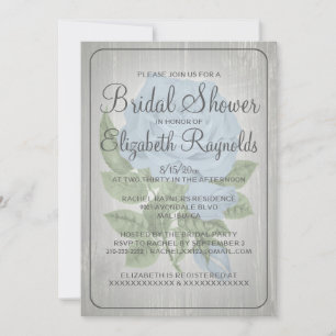 Grey Rustic Floral Bridal Shower Invitations